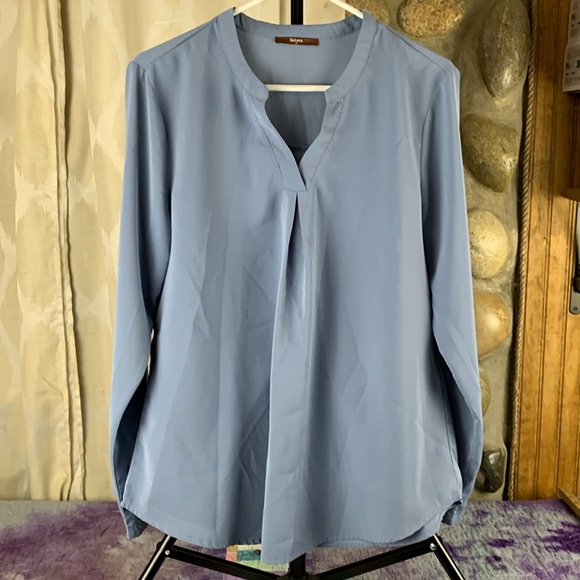 Gaharu Tops - Gaharu Women’s Medium Blue Long Sleeve Blouse